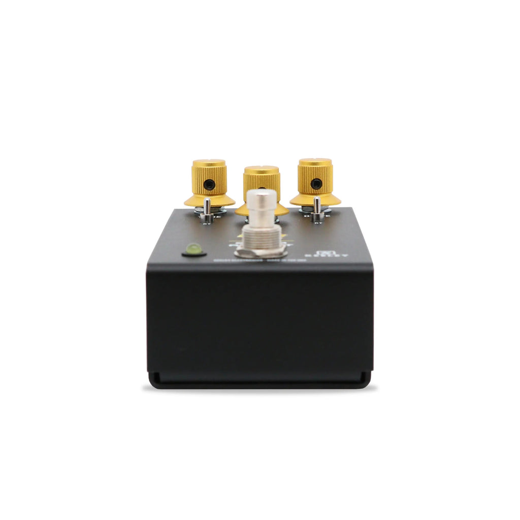 Keeley Super Rodent overdrive distortion pedal — black enclosure, side view