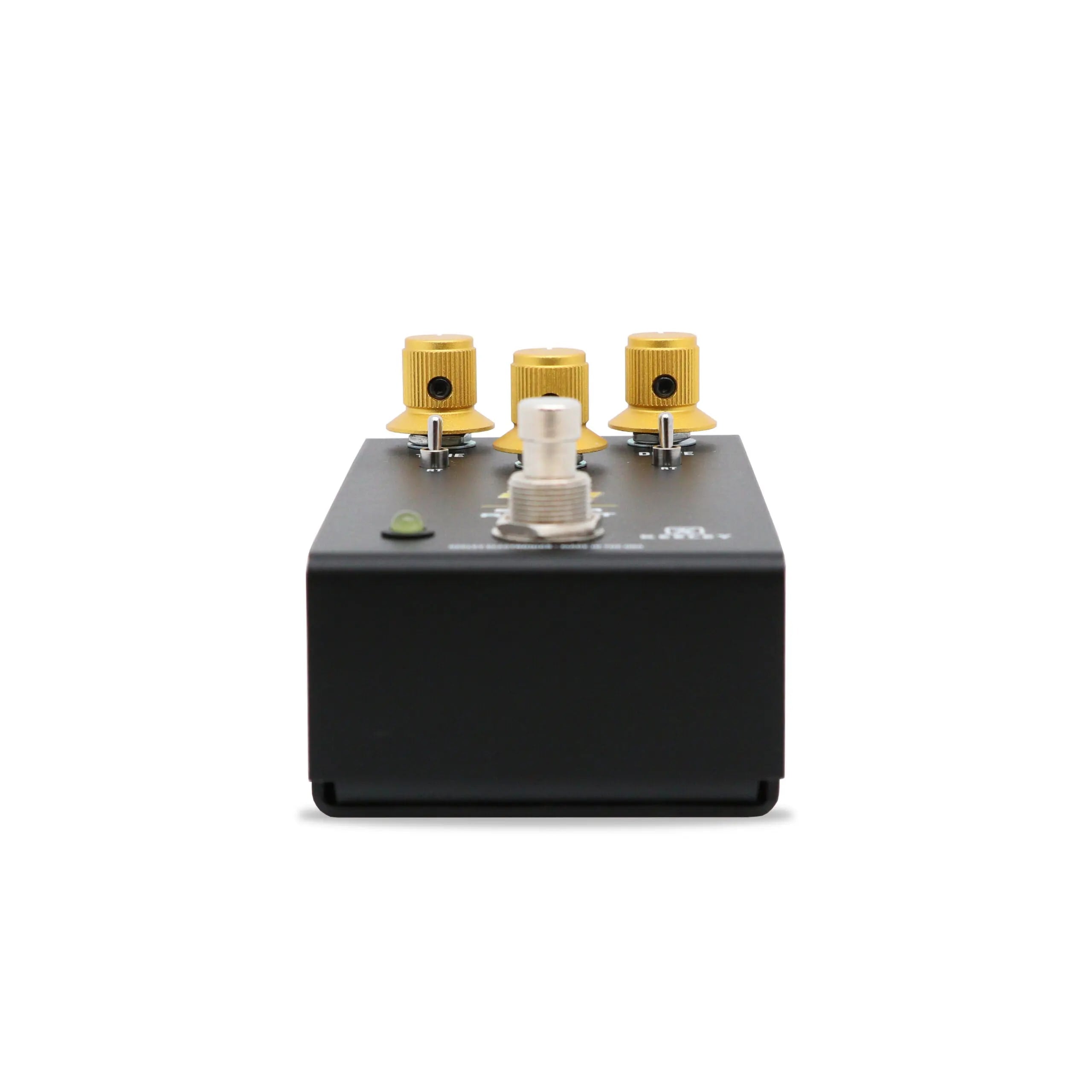 Keeley Super Rodent overdrive distortion pedal — black enclosure, side view