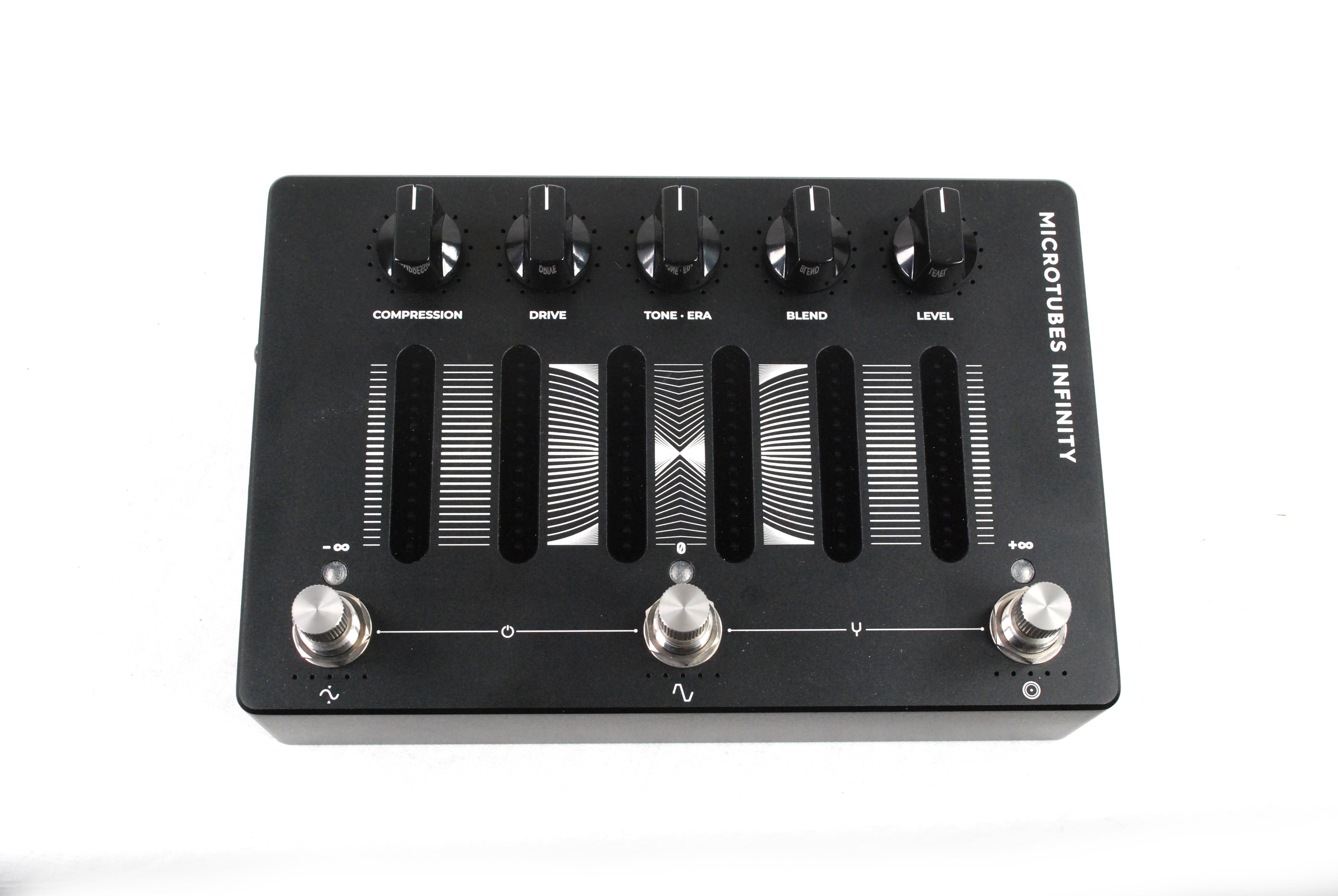 Used Darkglass Microtubes Infinity bass preamp pedal — control knobs and EQ sliders