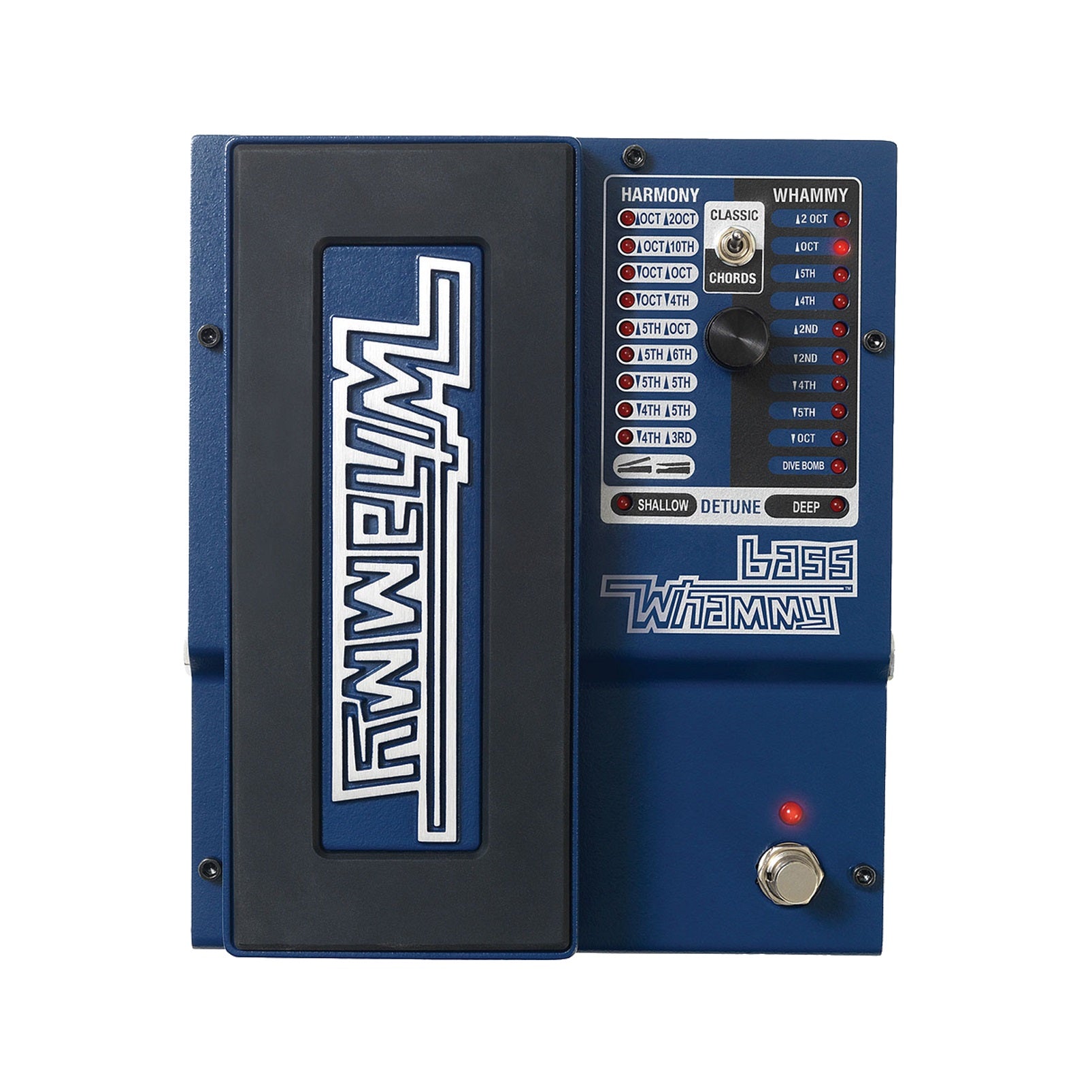 DigiTech Bass Whammy pitch shift pedal — control panel detail
