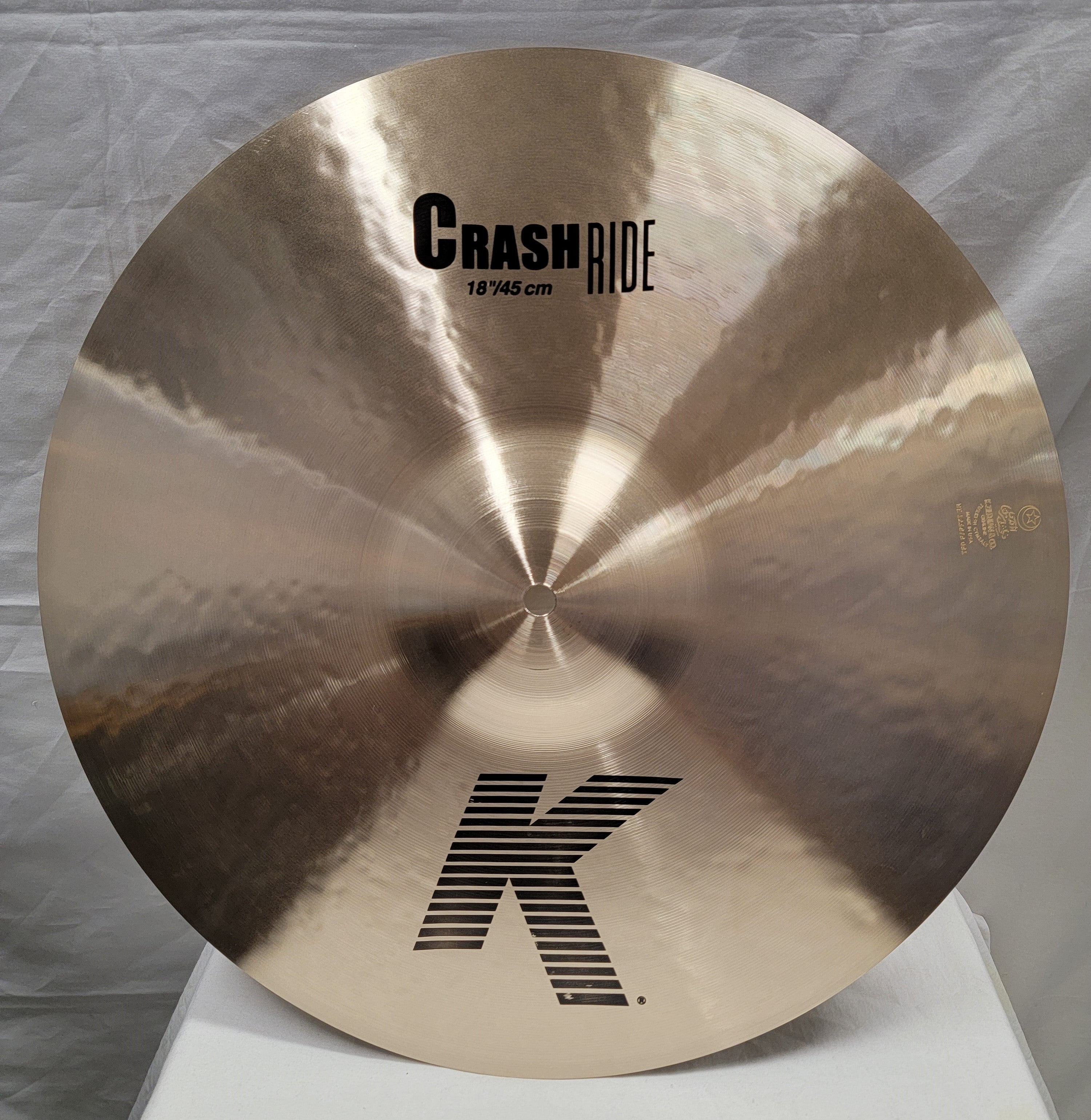 Zildjian K0808 18in K Crash Ride Cymbal - front view showing K logo and Crash Ride label
