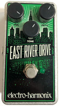 Electro-Harmonix East River Drive overdrive pedal — green NYC skyline front