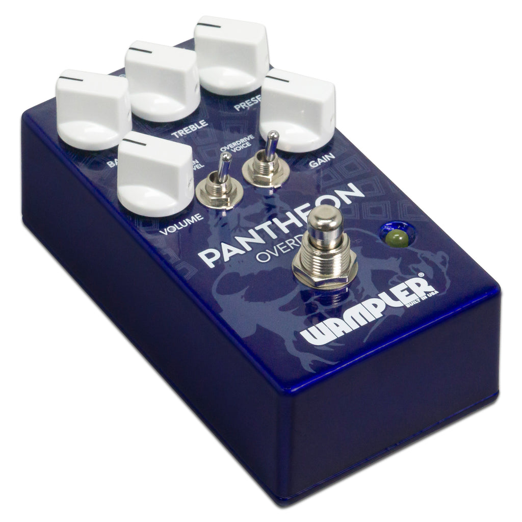 Wampler Pantheon overdrive pedal Bass Treble Presence and Gain knobs