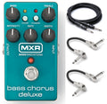 MXR M83 Bass Chorus Deluxe pedal — teal enclosure with included cables