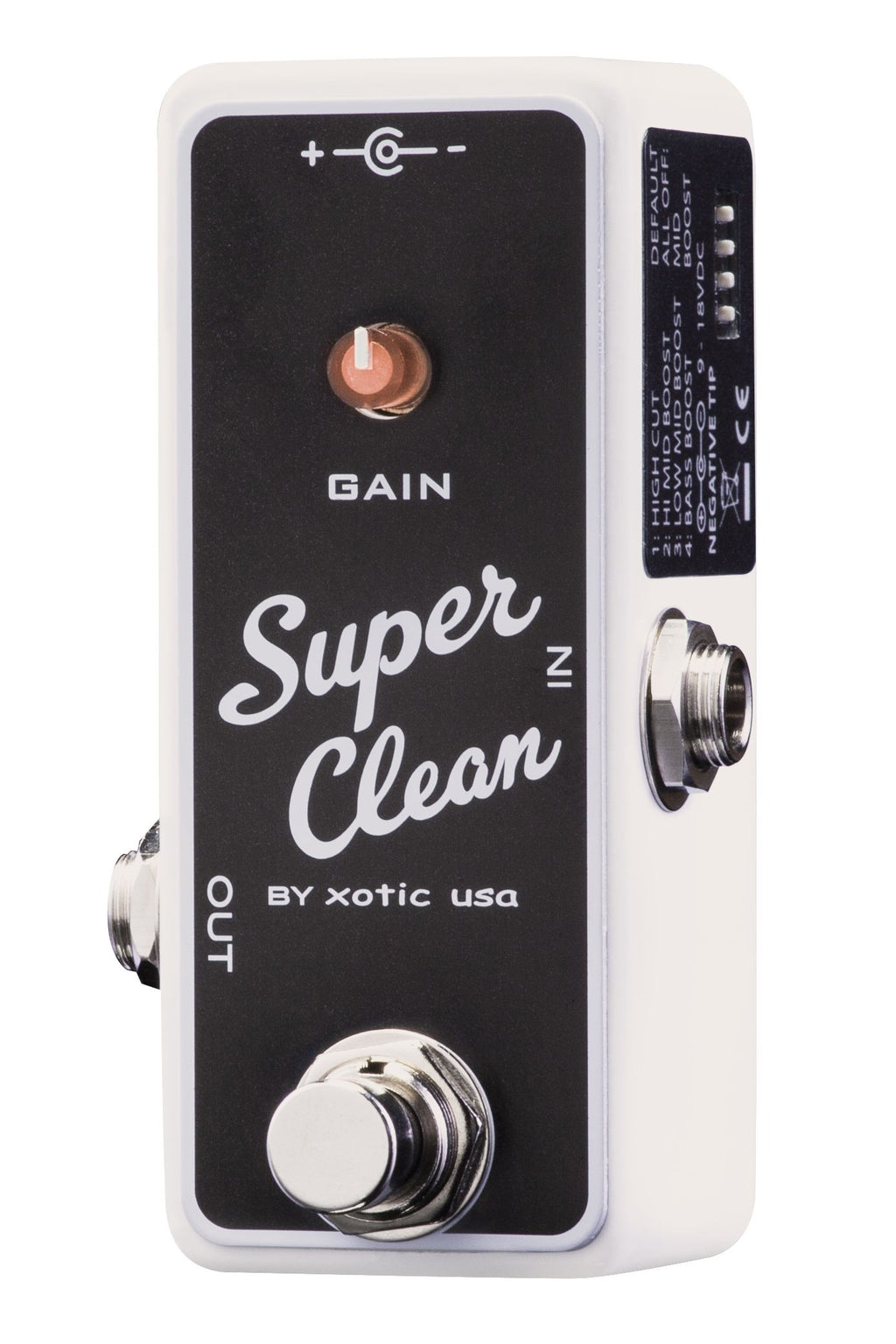 Xotic Super Clean Buffer SCB - rear DIP switch panel