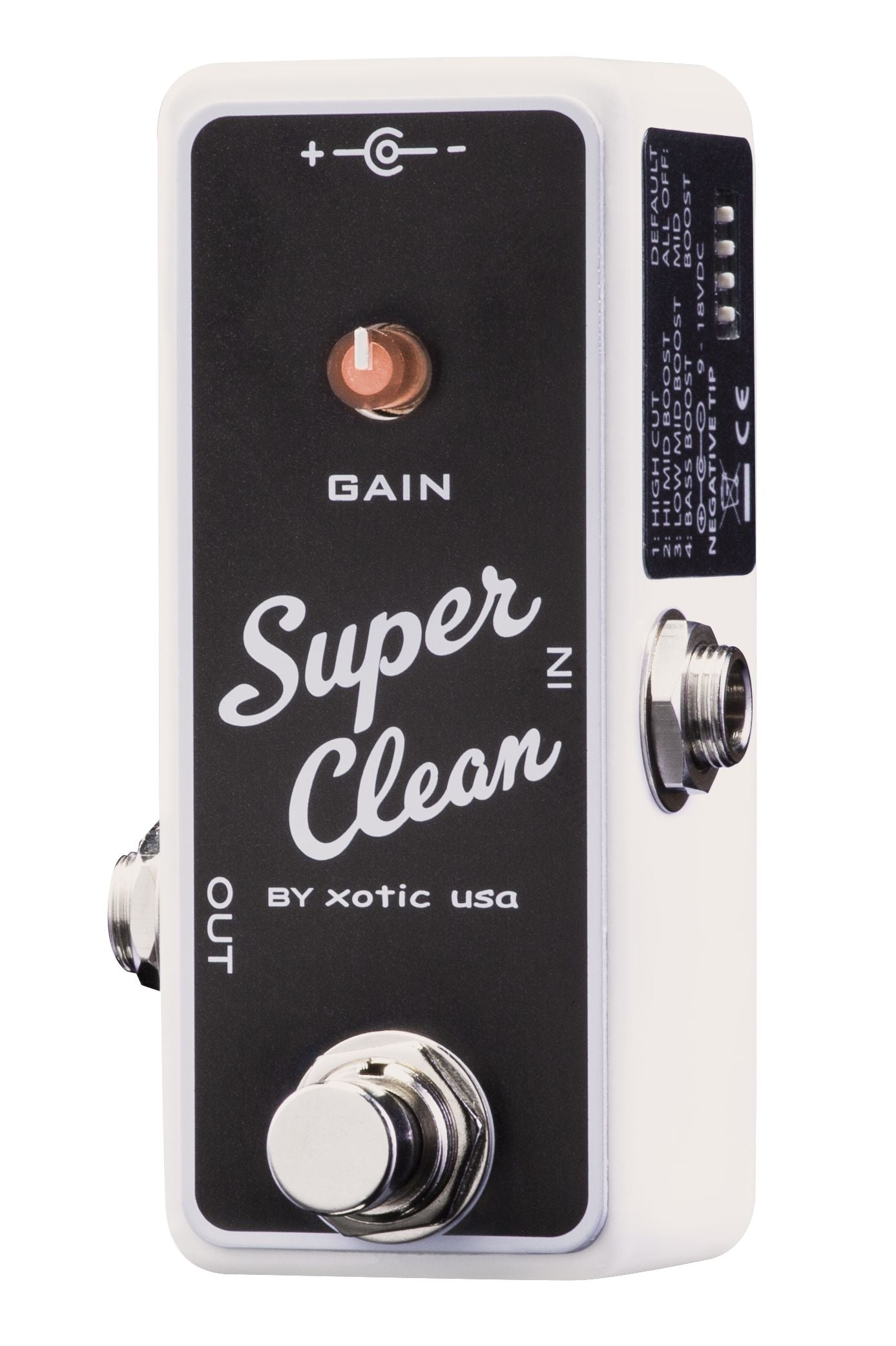Xotic Super Clean Buffer SCB - rear DIP switch panel