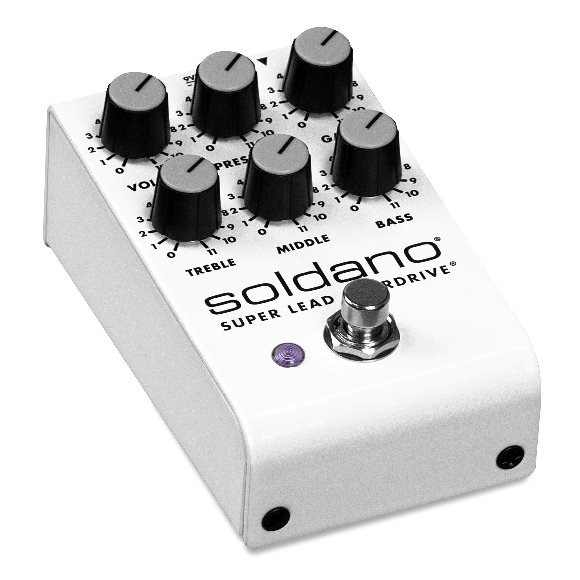 Soldano SLO Super Lead Overdrive pedal — rear panel view