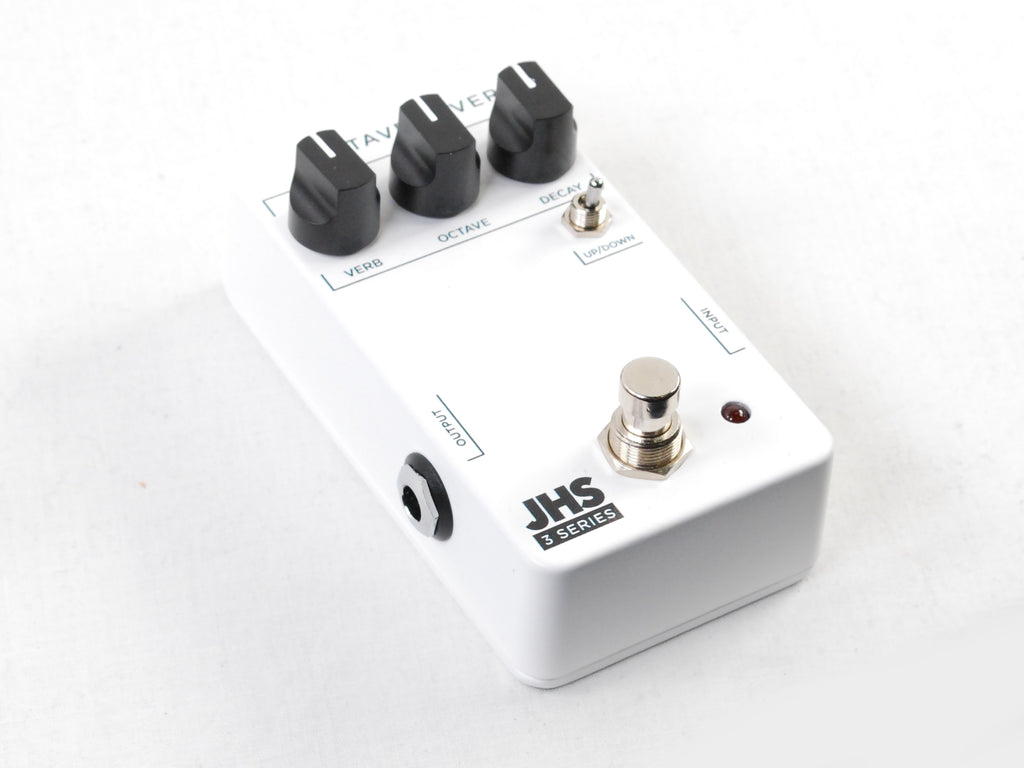 JHS 3 Series Octave Reverb pedal — white, up/down toggle detail