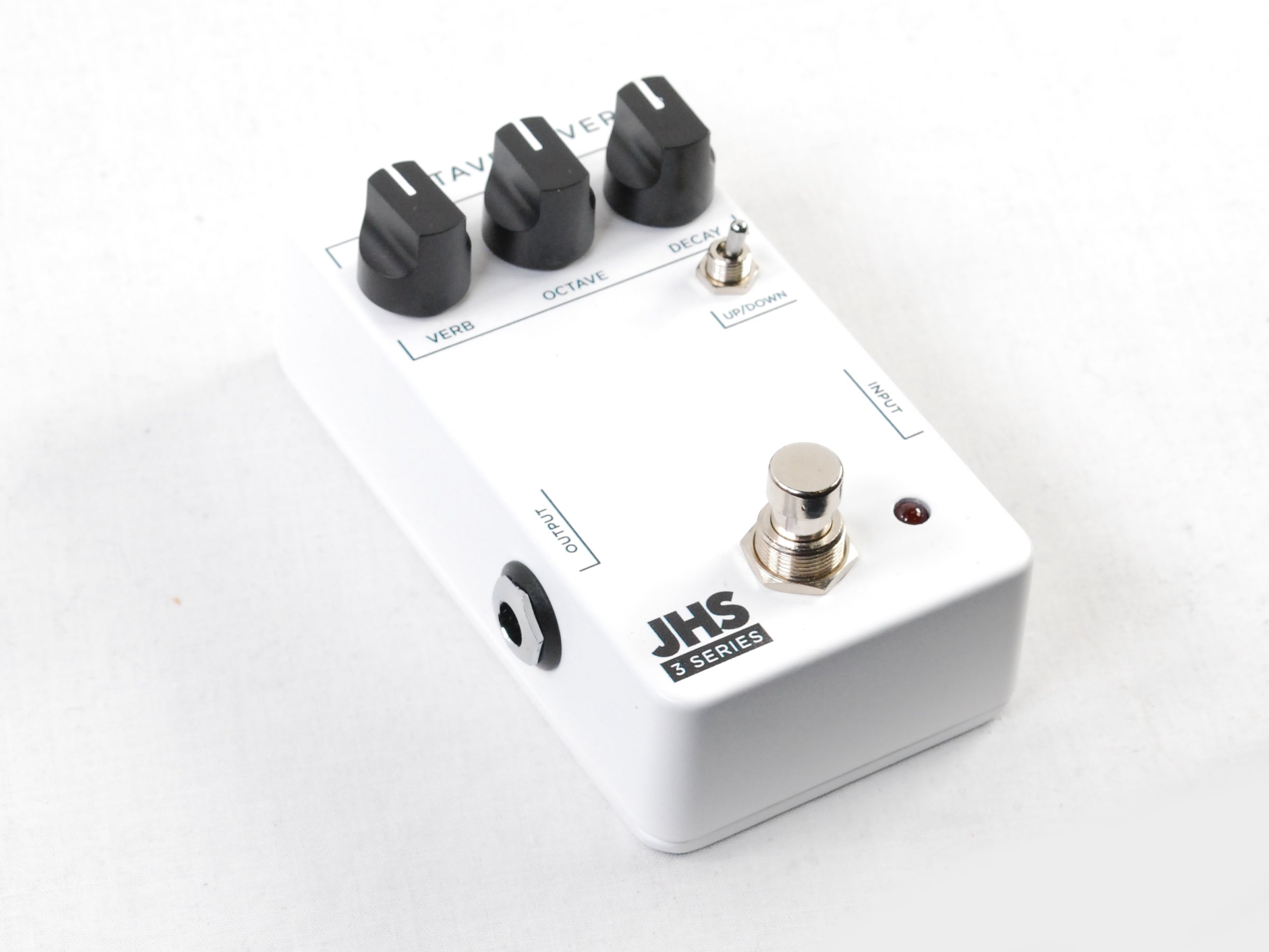 JHS 3 Series Octave Reverb pedal — white, up/down toggle detail