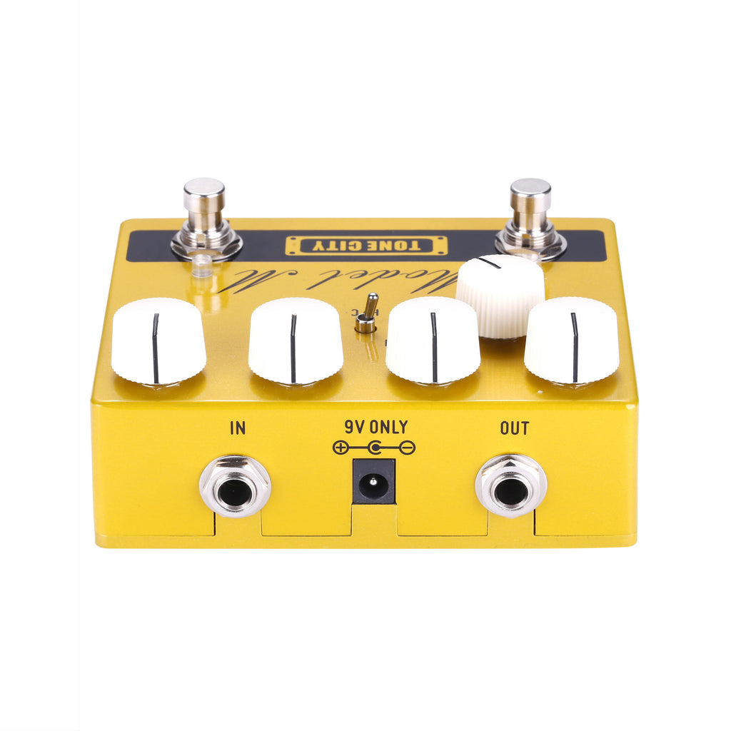 Tone City Model M V2 distortion pedal — angled view
