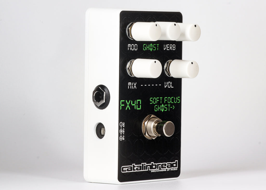 Catalinbread Soft Focus Ghost reverb pedal — side view input jack
