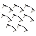 RockBoard Flat Patch Cable 5 cm 1.97" Black 8 Pack For Guitar Effects Pedals