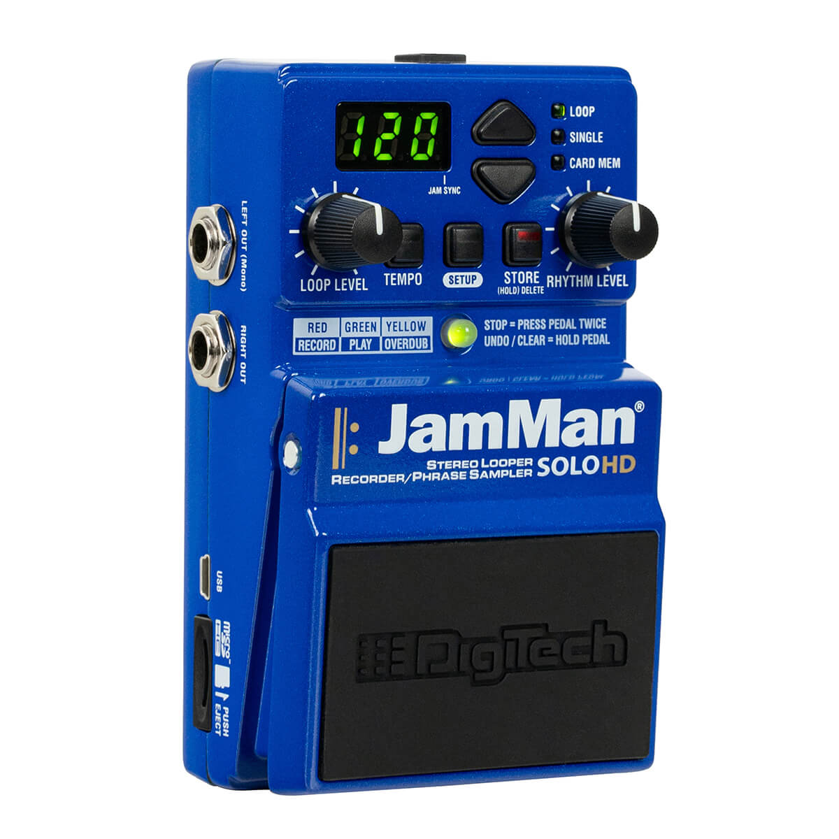 DigiTech JamMan Solo HD looper pedal — top view