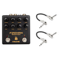 NUX NDS-5 Fireman distortion pedal — black top view with cables