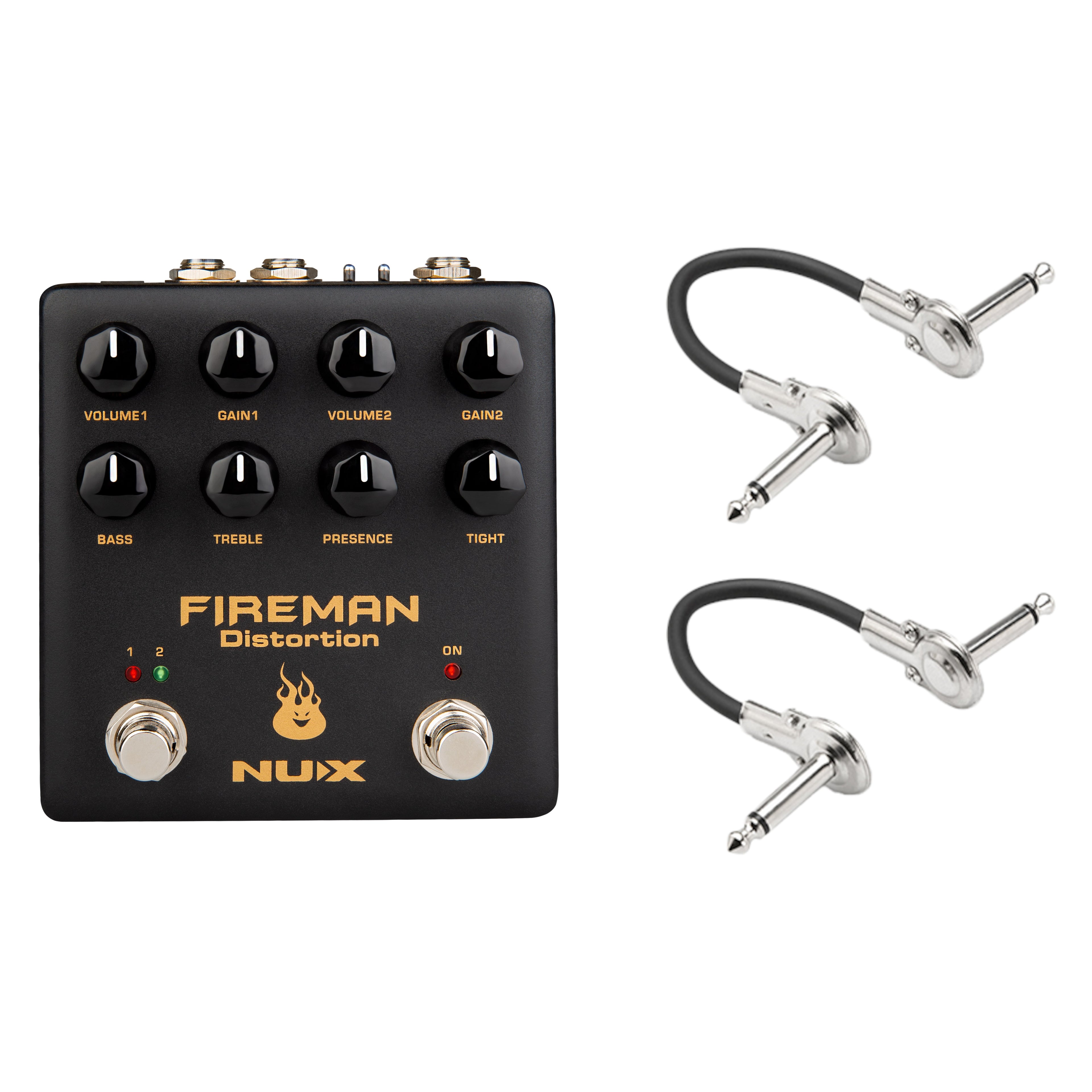 NUX NDS-5 Fireman distortion pedal — control knobs close-up
