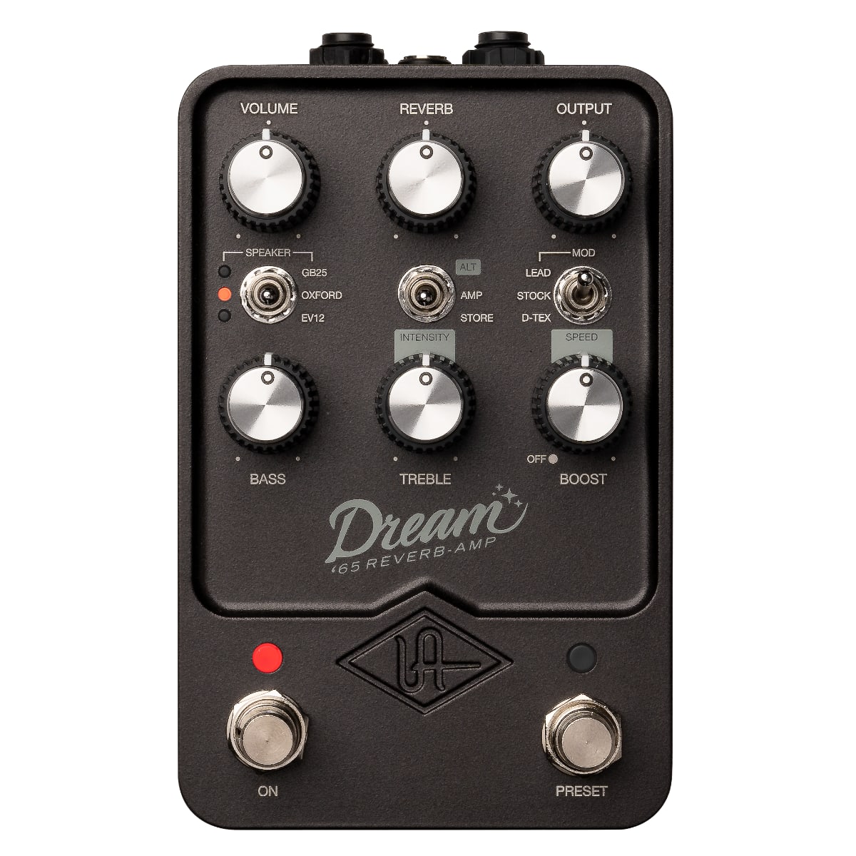 Universal Audio Dream '65 amp pedal — gray control panel