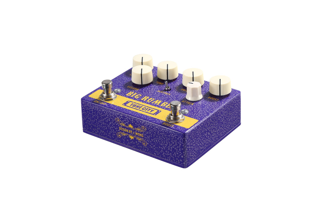Tone City Big Rumble overdrive boost — top panel close-up