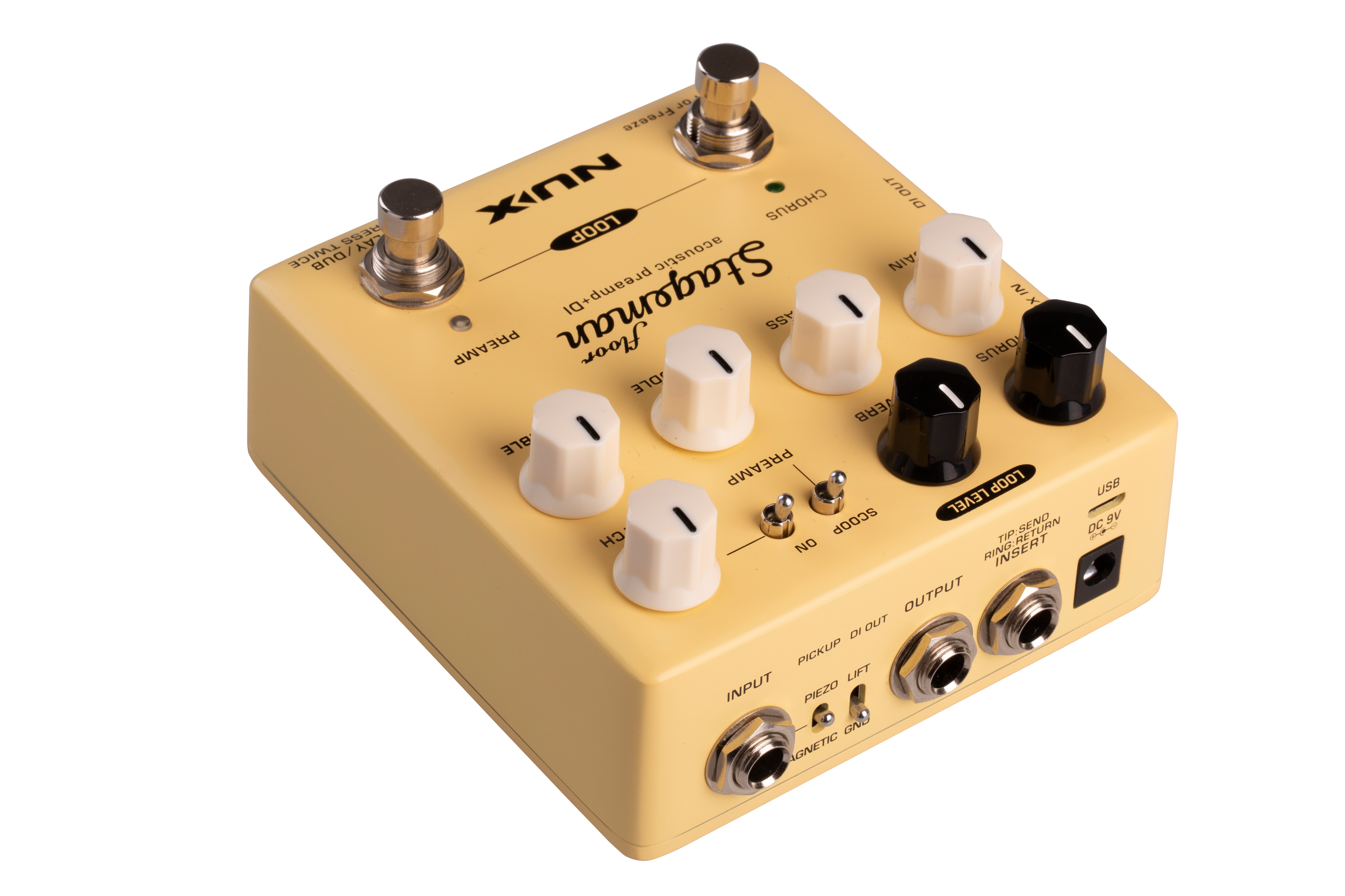 New NUX NAP-5 Stageman Floor Acoustic Preamp & DI Guitar Effects Pedal