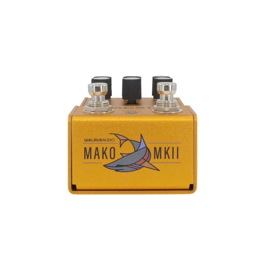 Walrus Audio MAKO MKII ACS1 amp + cab simulator — top down gold finish view