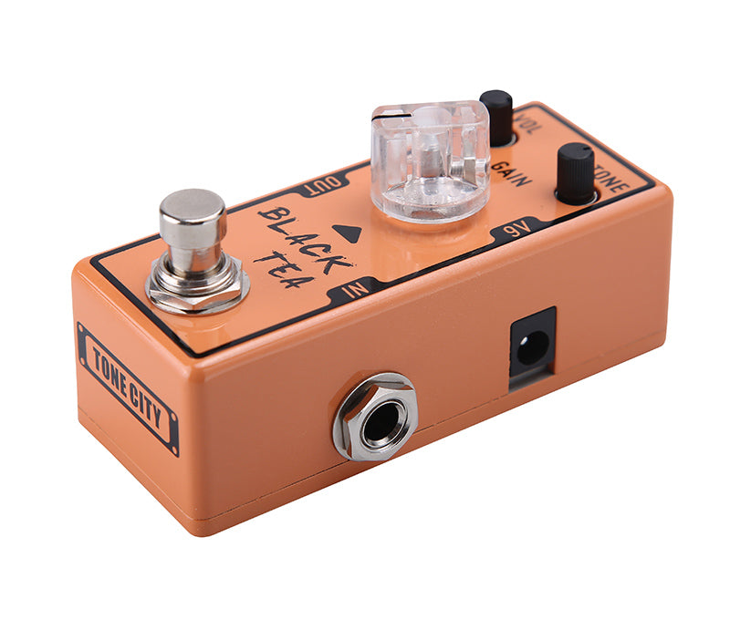 Tone City Black Tea distortion pedal — angled product view
