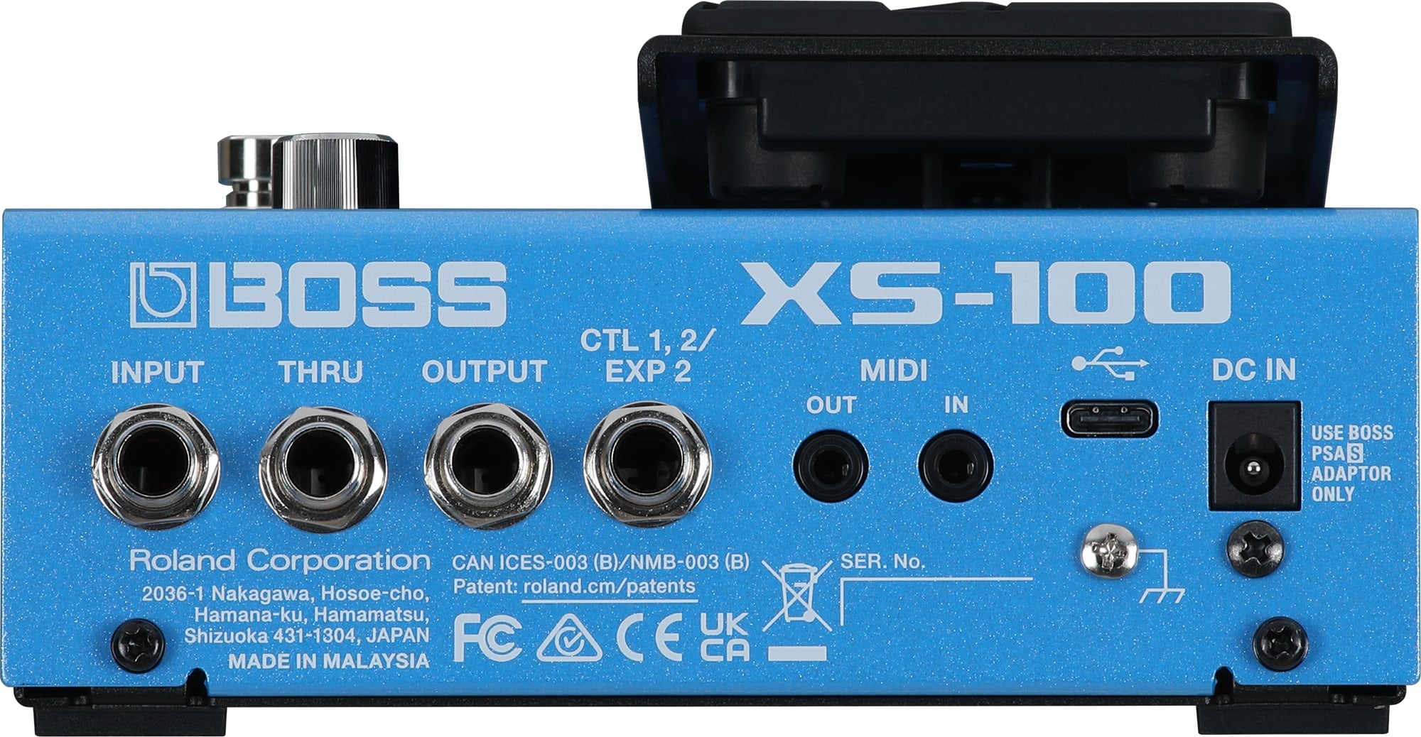 Boss XS-100 Poly Shifter pedal — rear connections