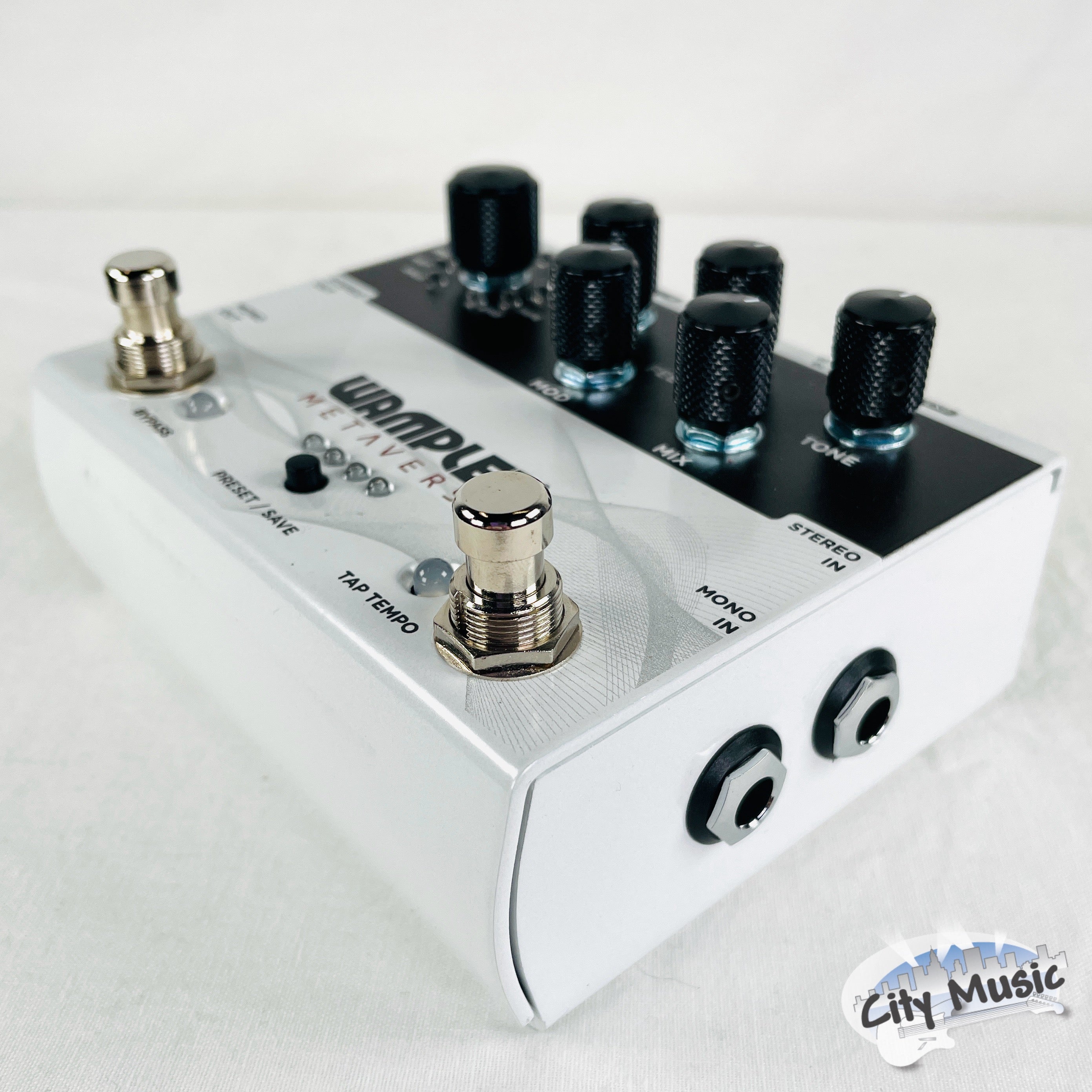 Used Wampler Metaverse pedal - back panel showing MIDI jacks
