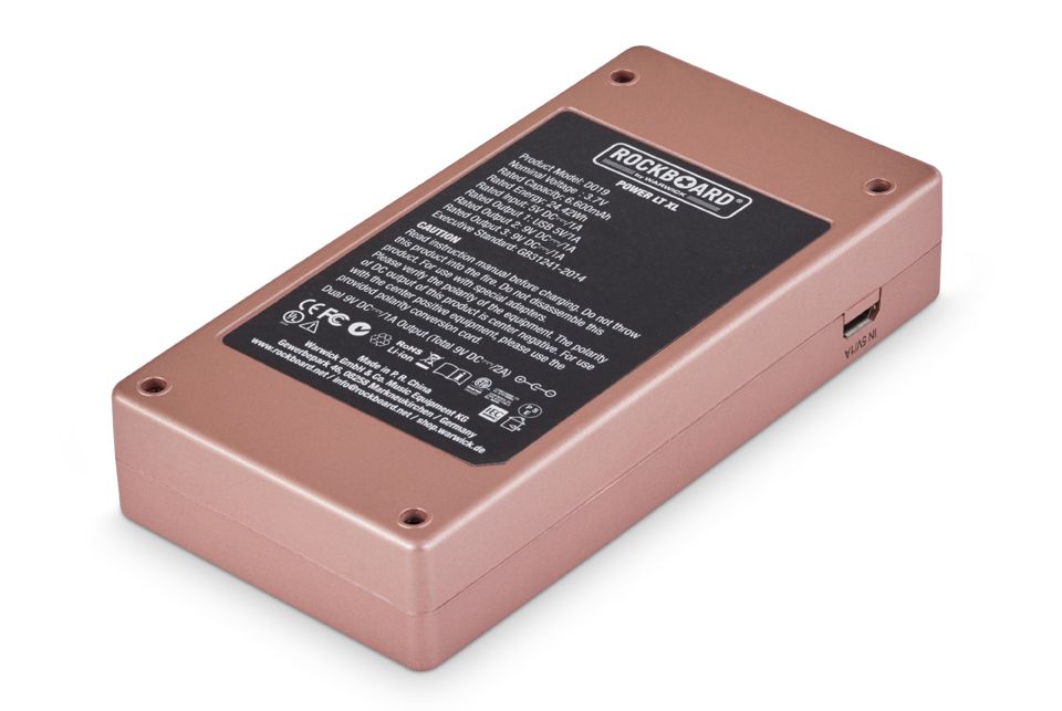New RockBoard Power LT XL Rechargeable Guitar Pedal Power Supply Rose Gold