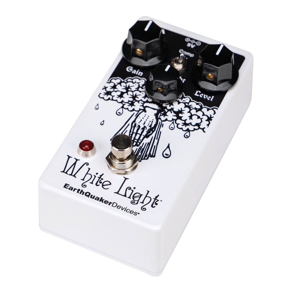 EarthQuaker Devices White Light V2 overdrive pedal — top jacks view