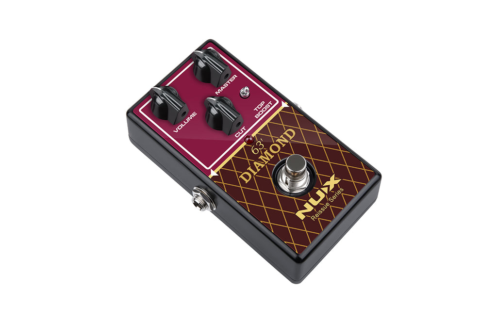 NUX 63' Diamond overdrive pedal — side view input jack