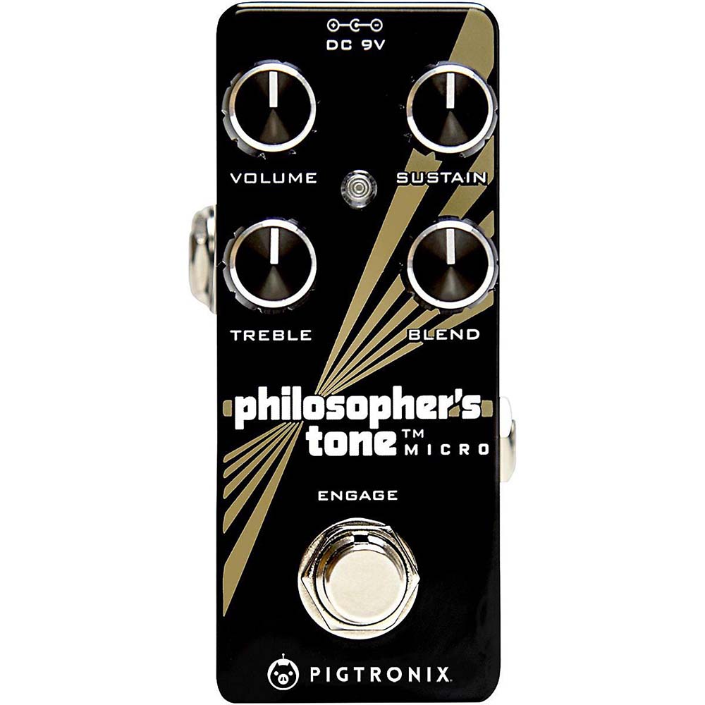 Pigtronix Philosopher's Tone Micro compressor — Volume, Sustain, Treble and Blend knobs