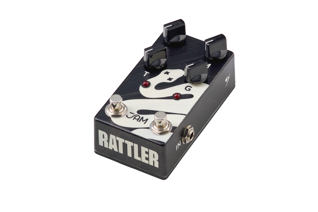 JAM Pedals Rattler Bass distortion pedal — footswitches detail