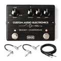 MXR MC402 CAE Boost/Overdrive pedal - black enclosure with patch and guitar cables