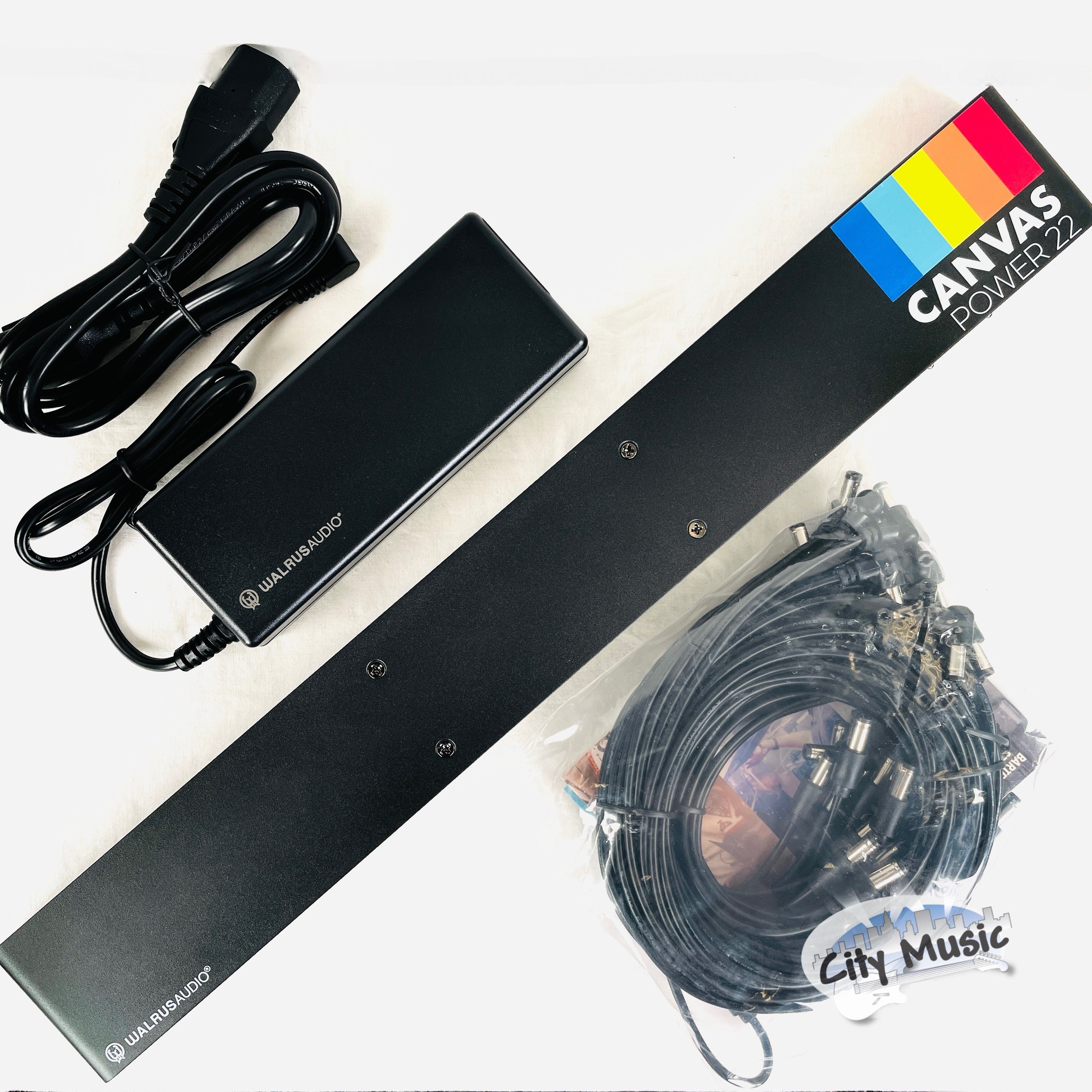 Walrus Audio Canvas Power 22 DC power supply — with brick and cables, black