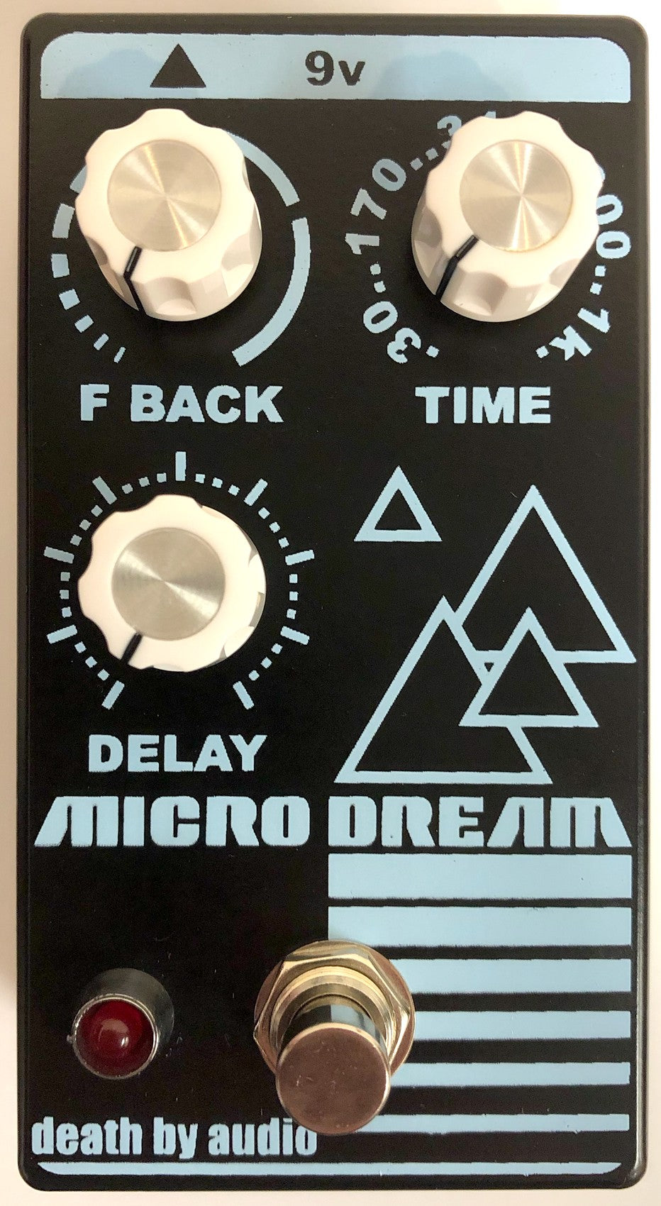 Death By Audio Micro Dream lo-fi delay pedal — top view