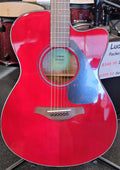 Yamaha FSX800C acoustic-electric guitar - Ruby Red body front detail