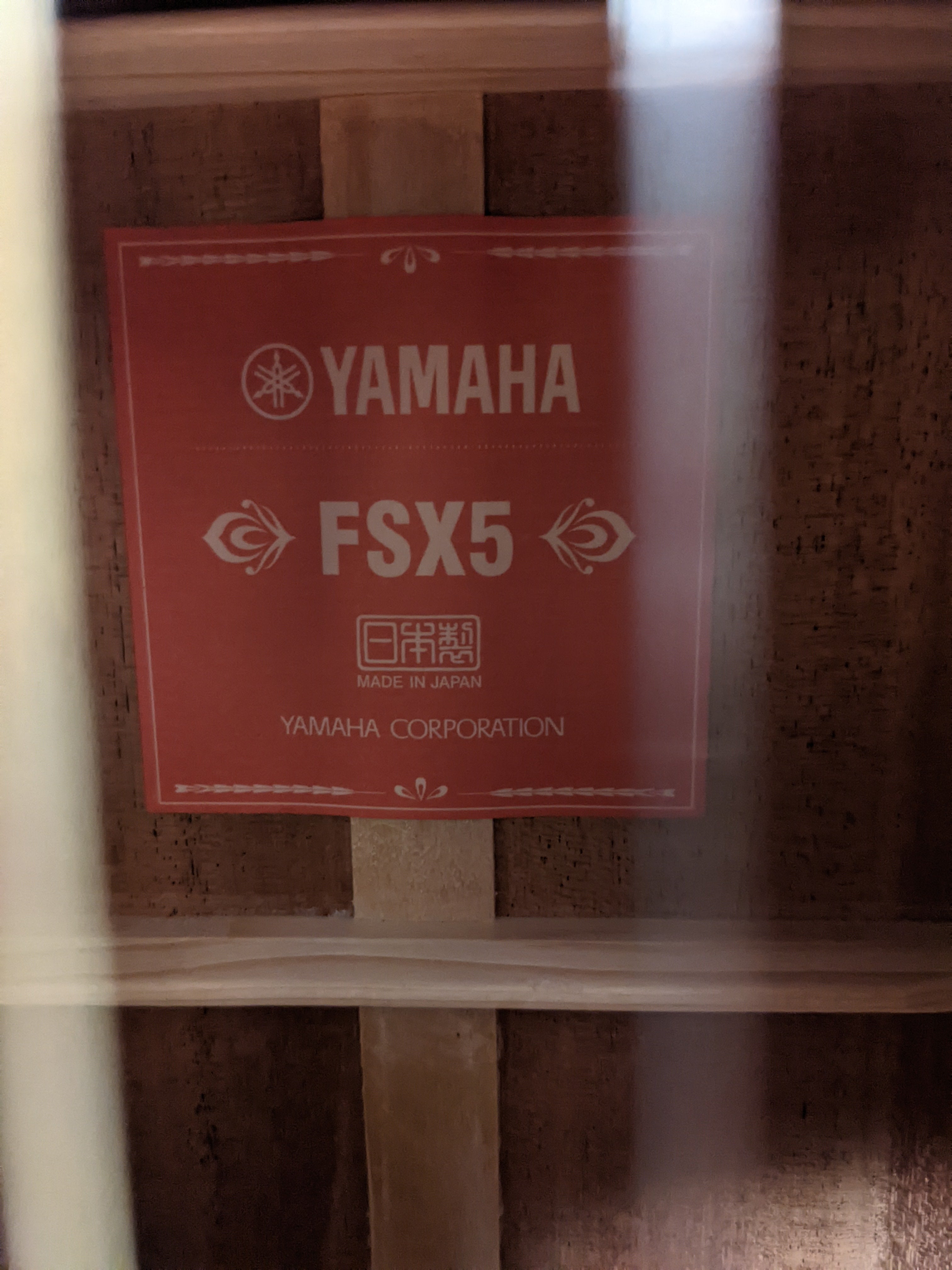 Yamaha Red Label FSX5 acoustic-electric guitar — mahogany back view