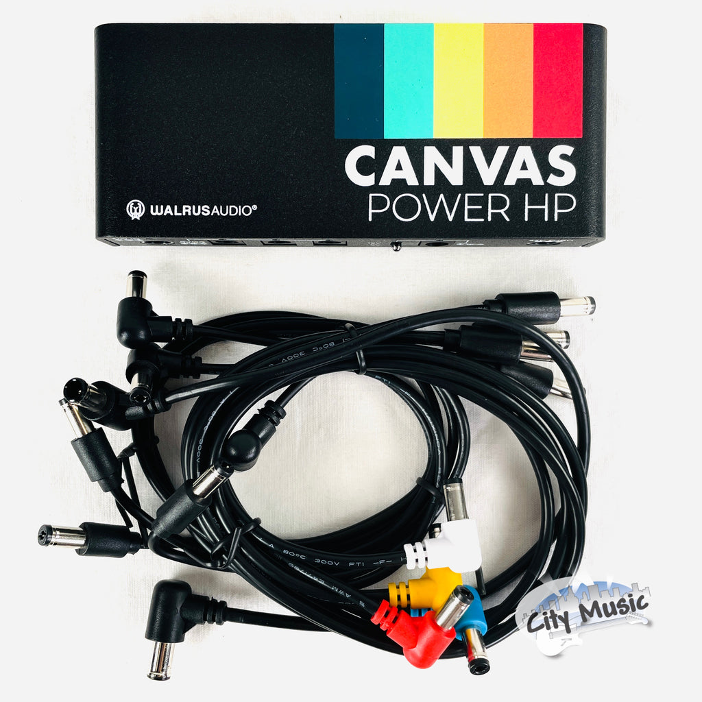 Walrus Audio Canvas Power HP LINK Used — black enclosure top view with canvas rainbow label