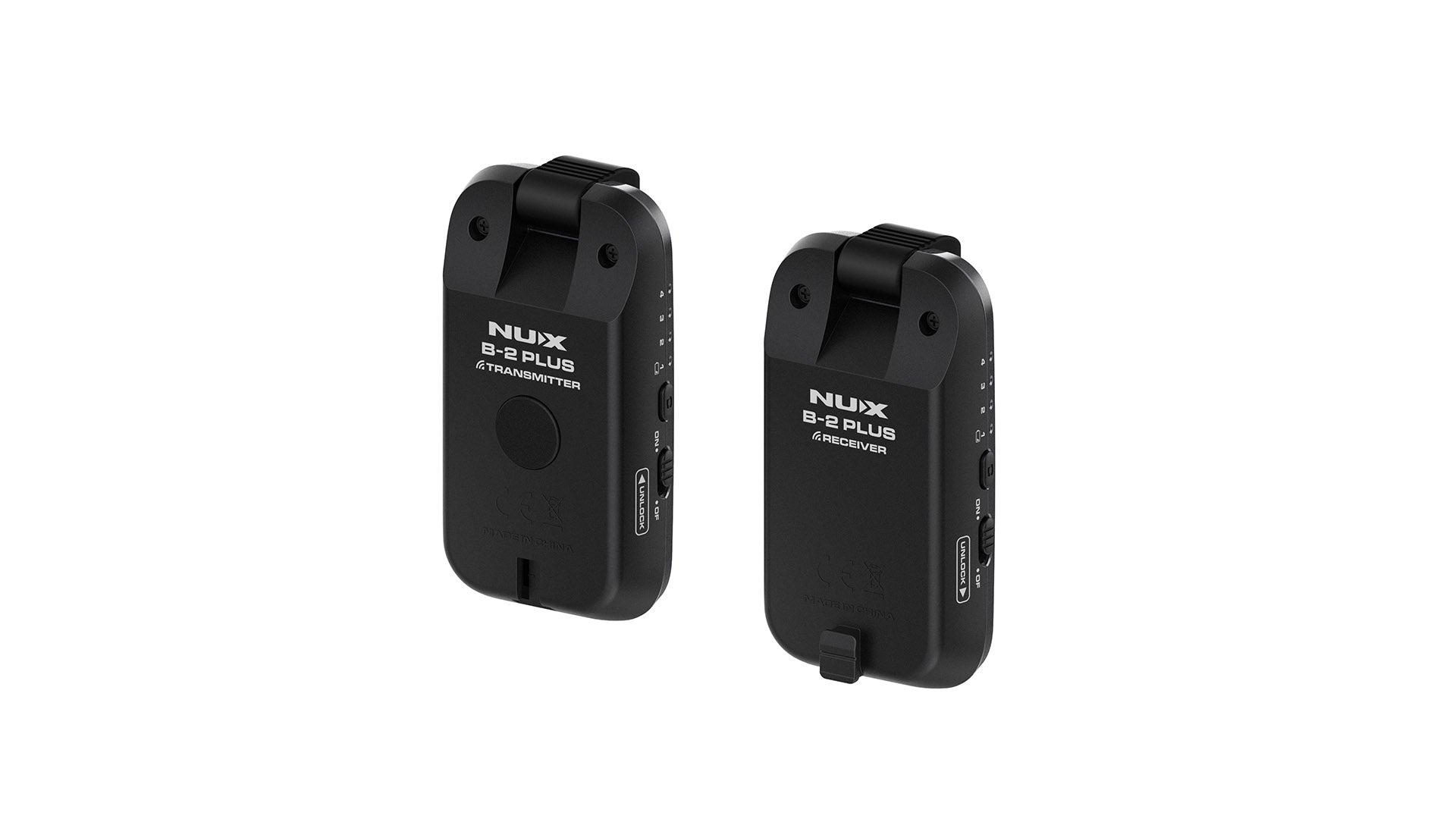 NUX B-2 Plus wireless guitar system — buckle clasp design