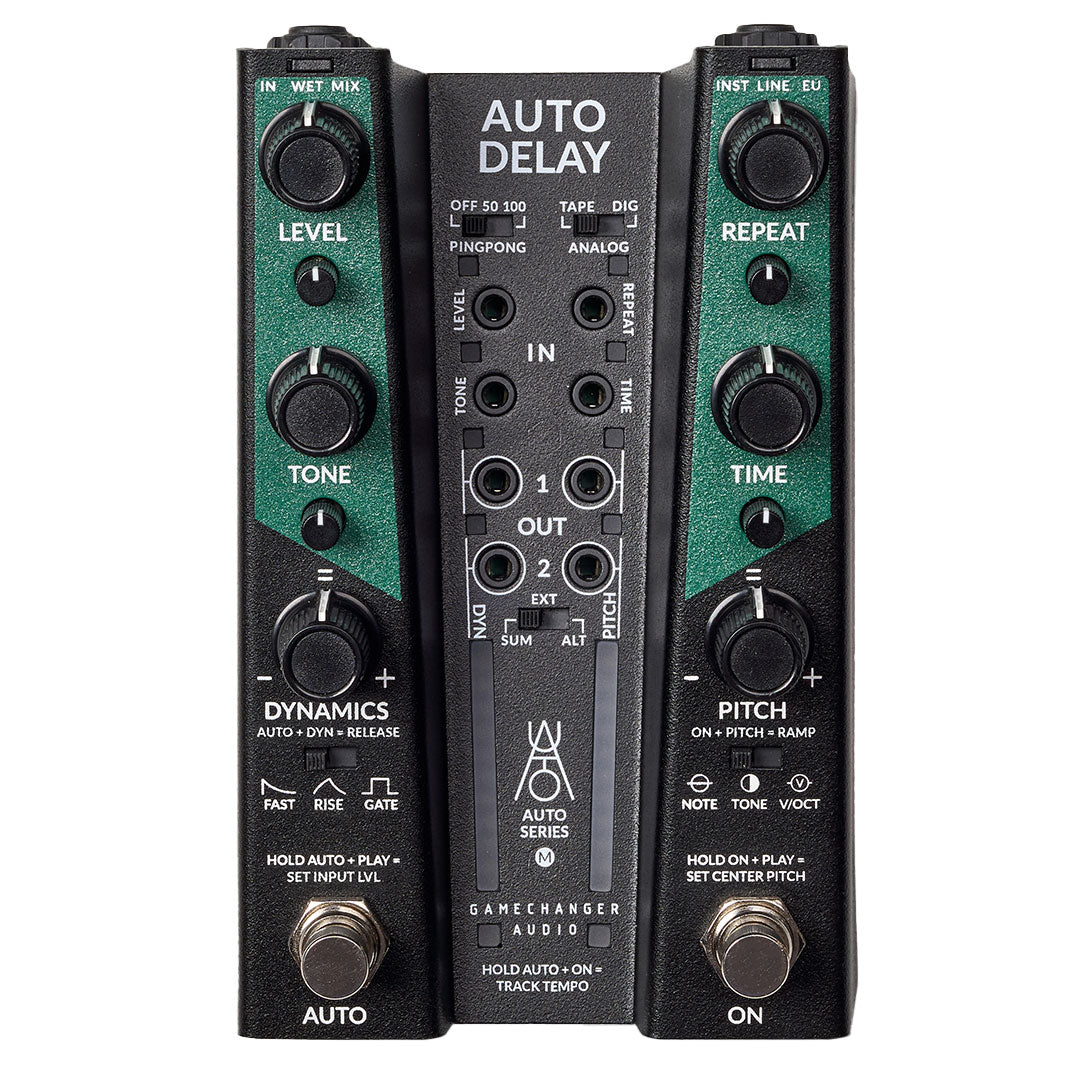Gamechanger Audio Auto Delay pedal control knobs detail