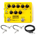 MXR M80 Bass DI+ Distortion pedal in yellow with included patch and guitar cables
