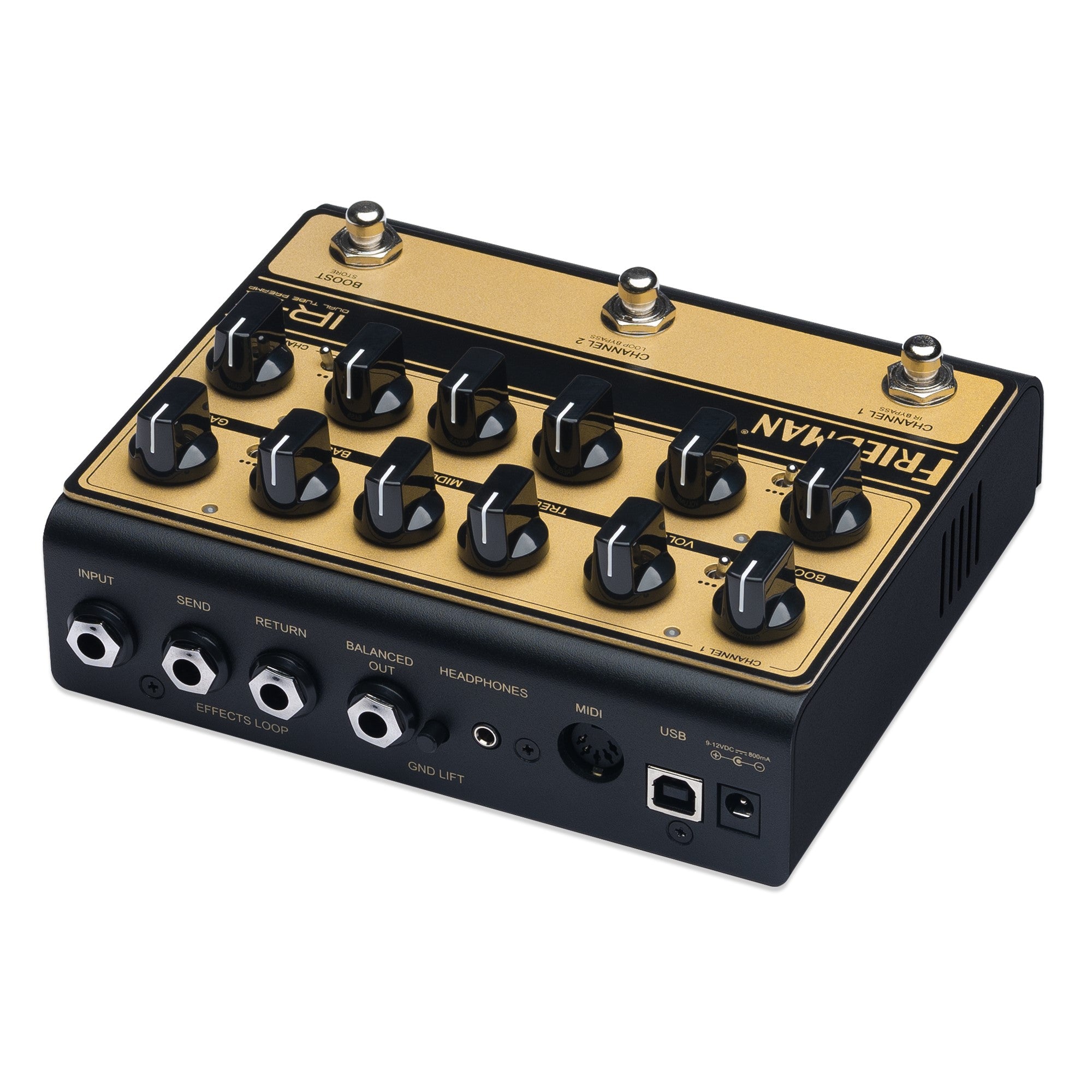 Friedman IR-X tube preamp pedal footswitches detail