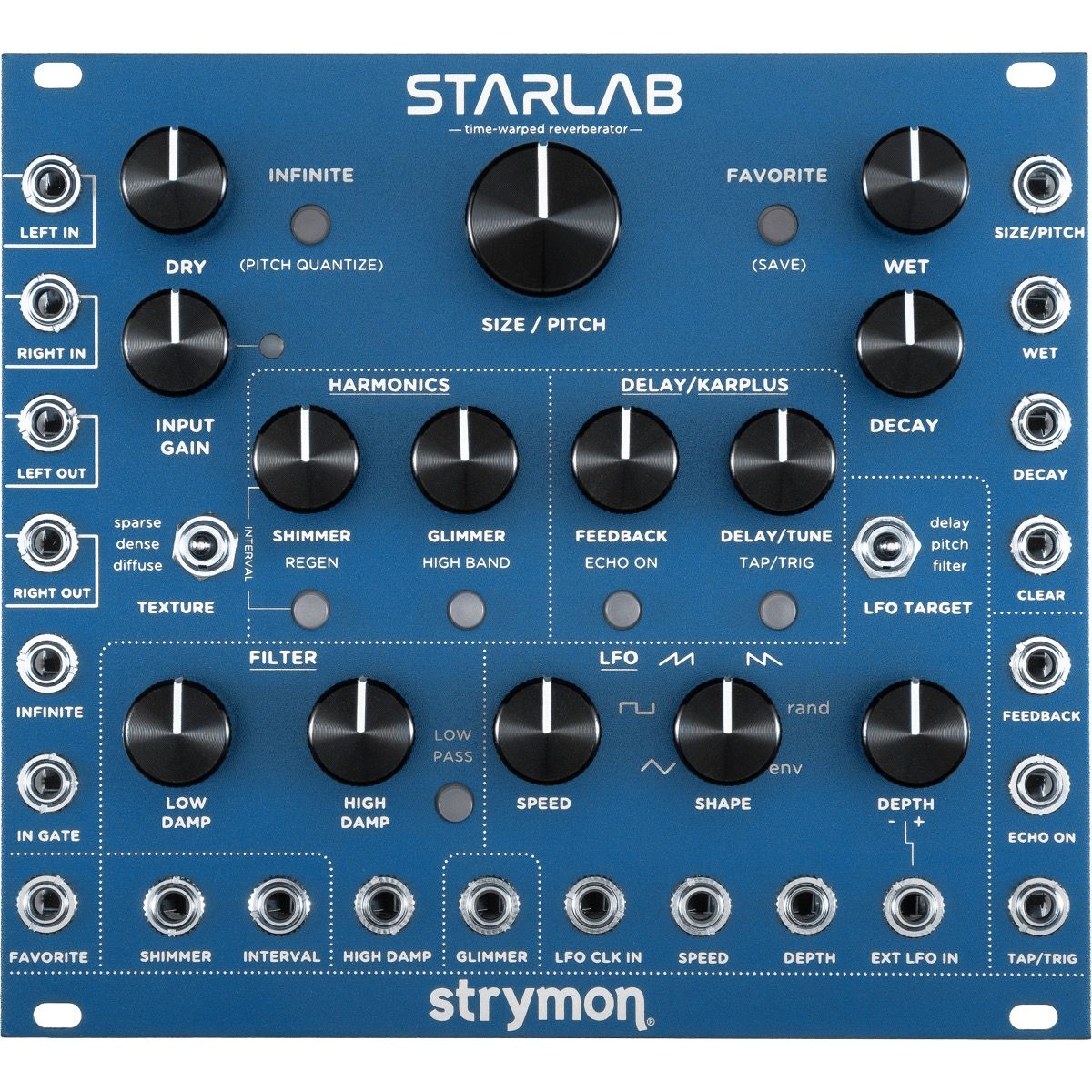 Strymon StarLab reverb Eurorack module — front faceplate