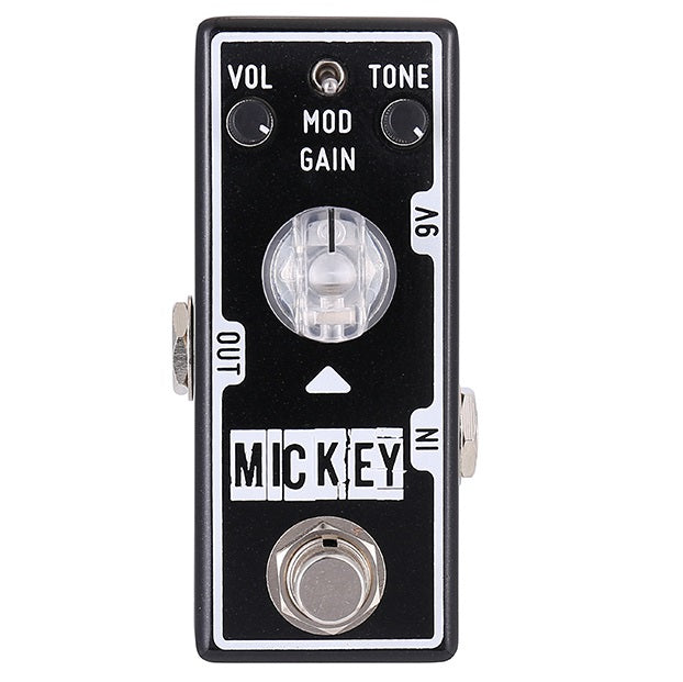 Tone City Mickey distortion pedal — black enclosure top view