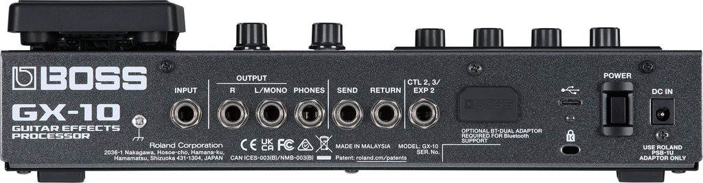 Boss GX-10 guitar multi-effects processor — side profile view