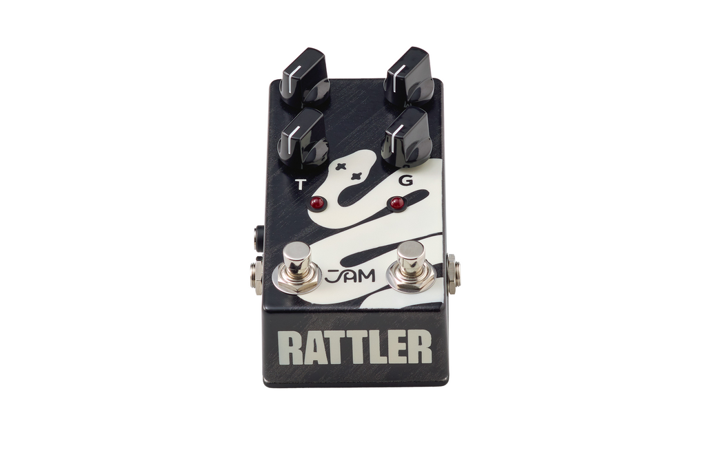 JAM Pedals Rattler Bass distortion pedal — angled view