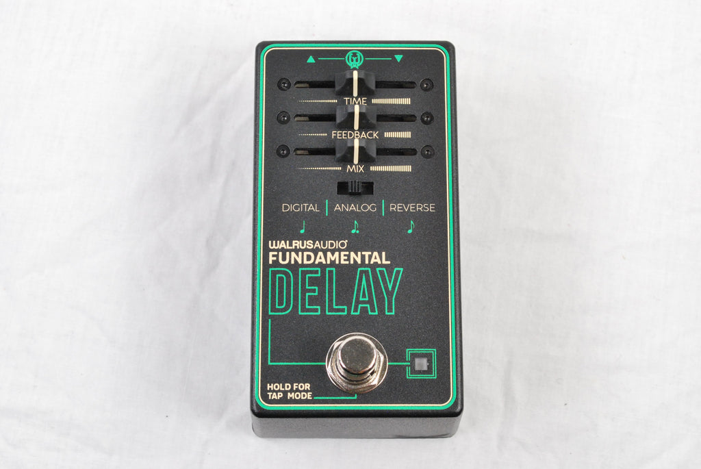 Walrus Audio Fundamental Delay guitar pedal — angled rear view