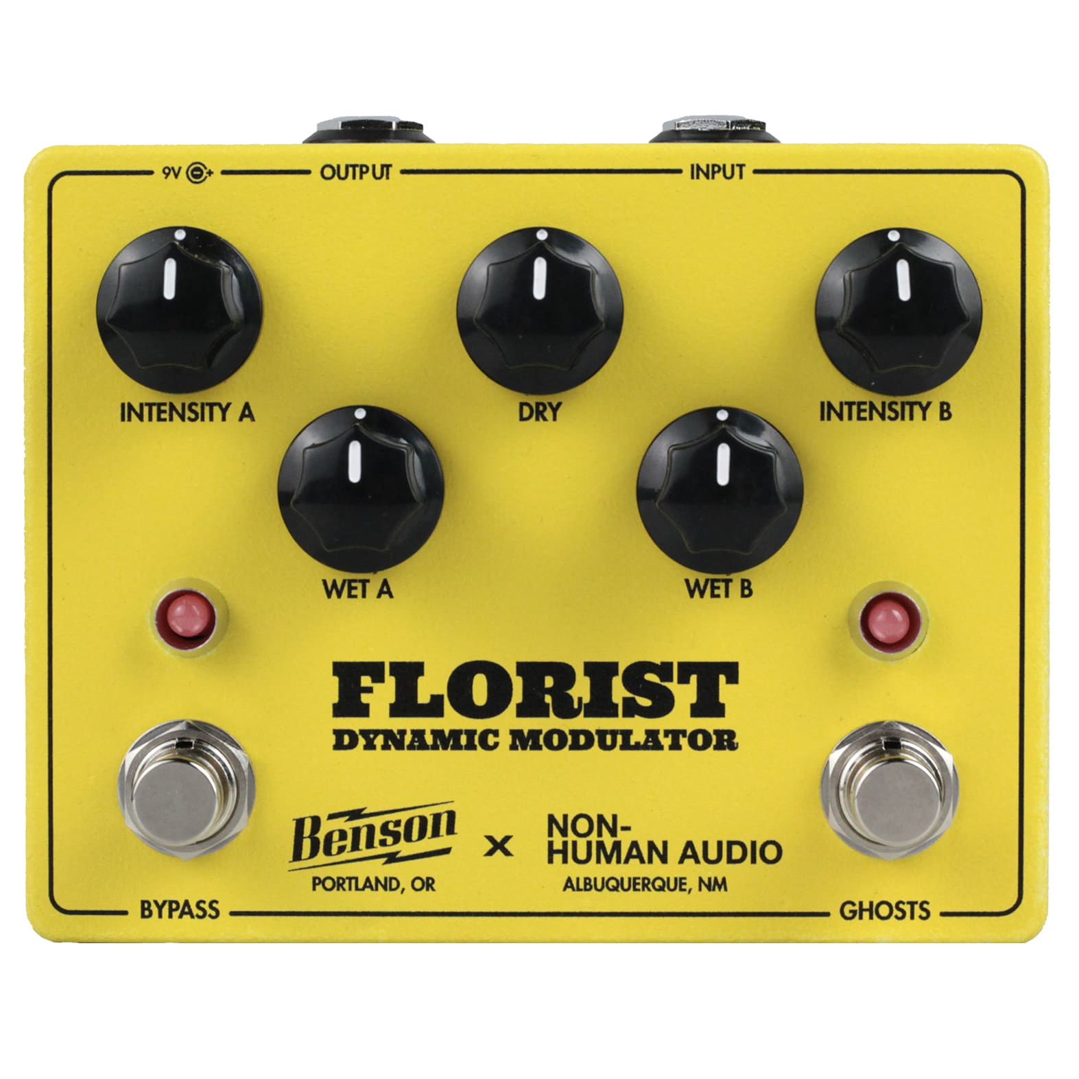 Benson Florist Dynamic Modulator guitar effects pedal — yellow enclosure