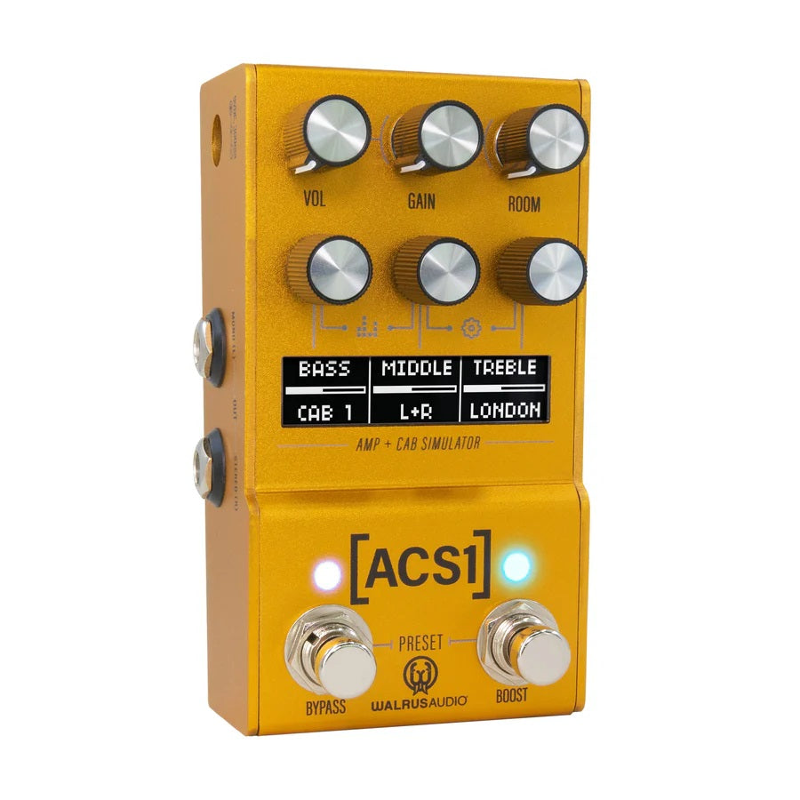 Walrus Audio MAKO MKII ACS1 amp + cab simulator — footswitches and LEDs