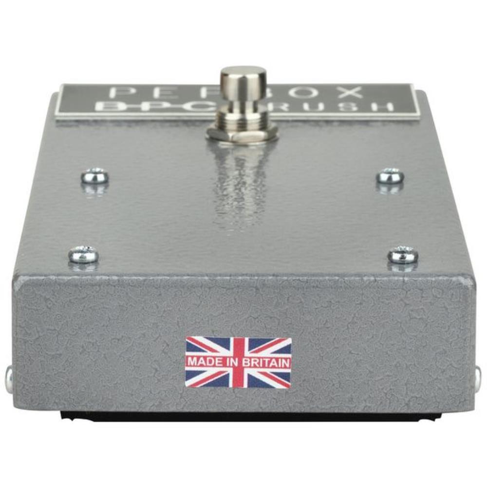 British Pedal Company Pepbox Rush fuzz pedal — engraved logo panel