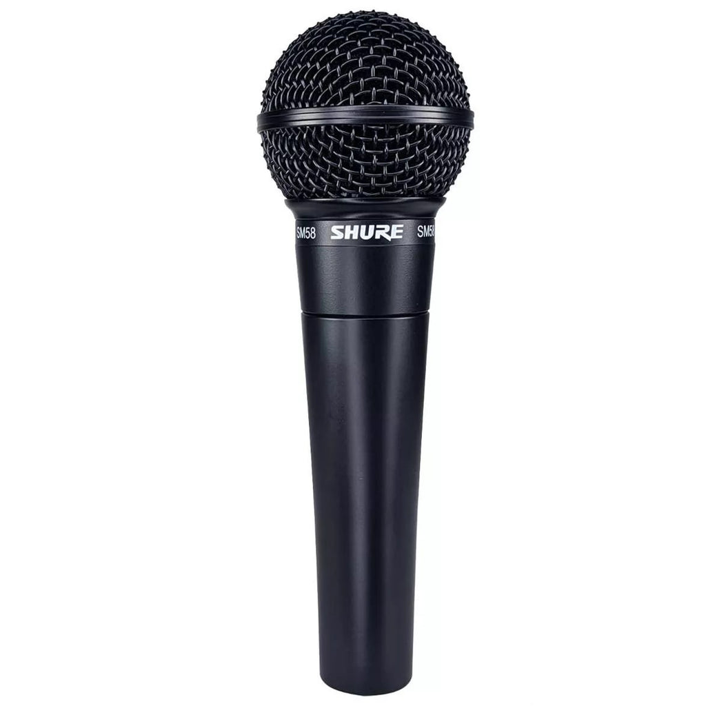 Shure SM58 Black Edition dynamic microphone — grille and capsule detail